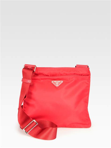 prada leather messenger bag red|Prada Messenger bag female.